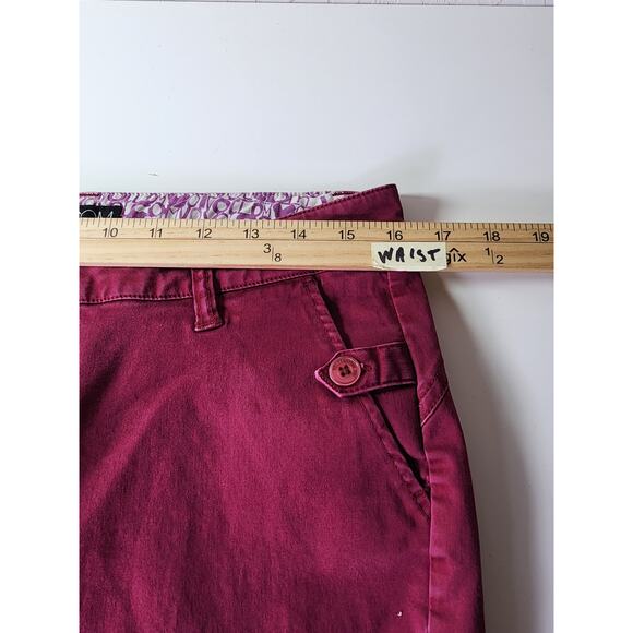 VOLCOM Burgundy Low-Rise Cotton Flare Skater Street Jeans Pants SZ 9 - Picture 5 of 11
